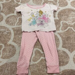 Disney Princess Pink and White Pajama Set for Kids